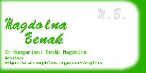 magdolna benak business card