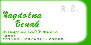 magdolna benak business card